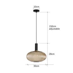 Retro Glass Pendant Light Colorful E27 LED Hanging Lamp For Dining Room, Living Room, Or Bedside bamber30cm