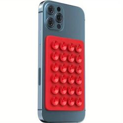 Silicone Phone Holder Mat With Anti Slip Suction Cups red