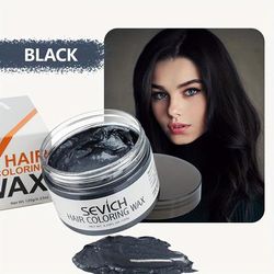 Temporary Hair Color Wax, Easy To Wash DIY Hair Dye For Beards, Eyebrows & Styling (Dyed Mud) black