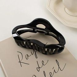 Irregular Hollow Out Hair Claws Clips For Women Girls, Large Tortoiseshell Crab Hair Clamps Barrettes, Fashion black