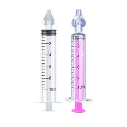 Silicone Baby Nasal Aspirator Reusable Infant Nose Cleaner Syringe And Nasal Irrigator 2 Pcs Mixed Color A