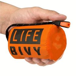 Portable Waterproof Emergency Survival Sleeping Bag, Outdoor EDC Thermal Sack, First Aid Rescue Kit Mylar Blanket orange
