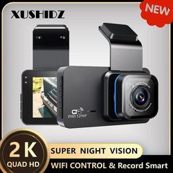 XUSHIDZ X02 2K WiFi Dash Cam With Dual Channel Recording Motion Detection And 24 Hour Parking Monitor 16 Gb