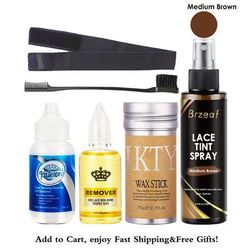 Waterproof Lace Wig Glue, Strong Liquid Adhesive Hair Glue For Lace Front Wigs, Lace Tint Spray & Elastic Melt Band 06