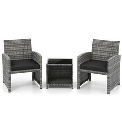 Patio Furniture Set, Tempered Glass Table & Cushioned Chairs For Outdoor Patio, Deck, Porch, Backyard Seating Patio Furniture Set, Tempered Glass Table & Cushioned Chairs For Outdoor Patio, Deck, Porch, Backyard Seating