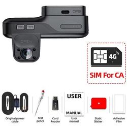 E ACE 4G LTE Dash Cam With GPS & Remote Live View Dual Lens Night Vision Car Recorder For Safety & Surveillance b65 ca Sim Card 128g