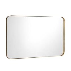 Modern Wall Mounted Rectangle Mirror With Durable Metal Frame, Stylish Bathroom Vanity & Home Decor Mirror Modern Wall Mounted Rectangle Mirror With Durable Metal Frame, Stylish Bathroom Vanity & Home Decor Mirror