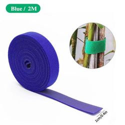 Plant Support Ties 3 Pack Garden Twine For Bamboo Canes & Stakes, Gentle Yet Strong Nylon Straps To Prevent Girdling blue