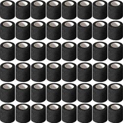 Wholesale Black Tape Tattoo Handle Bandage Anti Slip, Waterproof, Disposable Self Adhesive Elastic Bandage For Tattoo 48pcs