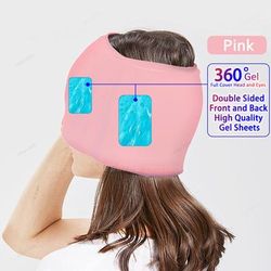 Adjustable Sleeping Eye Mask,Soothing Hot & Cold Compress For Puffy Eyes, Stress Relief & Better Sleep,Soft Gel Eye pink Upgraded