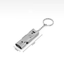 Steel Metal Survival Whistle, Loud Double Tube Emergency Whistle For Outdoor, Travel & Rescue silver