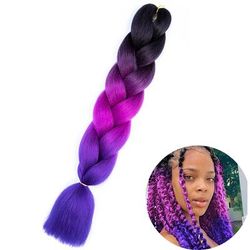 Jumbo Braid Hair Extensions, Ombre Kanekalon Synthetic Yaki Braids For Women, DIY Braiding Hair In Multiple Colors zitong c10 24inches