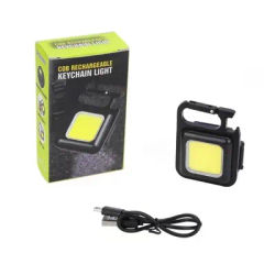 Mini Portable Keychain COB Lantern, USB Rechargeable LED Camping Flashlight With Pocket Clip, Multifunctional Work Light keychain Light 1pcs