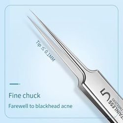 Professional German Ultra Fine Tweezers, Blackhead Remover, Pimple Extractor & Acne Needle Tool For Spa, Or Home Facial regular zhijia 11.6cm