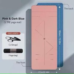 Eco Friendly Non Slip Yoga Mat With Carrying Strap For Home Fitness And Pilates 57 Pink