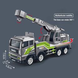 Heavy Duty Construction Toy Vehicles, Bulldozer, Truck, Excavator & Crane SetEducational Engineering Toys For Children emergency Crane