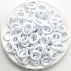 Colorful Nylon Hair Bands For Women & Girls, Soft Elastic Ponytail Holders, Small Hair Ties & Scrunchie Accessories white