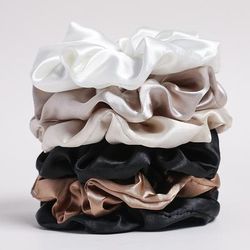 Soft Velvet Scrunchies For Women, Pure Color Satin Large Scrunchie Set, No Tangle Hair Accessories set 3