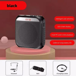 Portable Megaphone Speaker With Microphone For Teachers Events And Crowd Control black