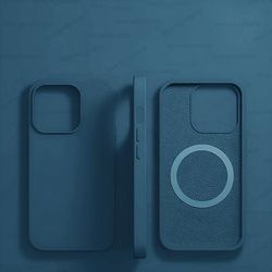 MagSafe Liquid Silicone Magnetic Case For IPhone 16 15 14 13 12 11 Pro Max | Wireless Charging & Shockproof dark Blue for Iphone 16 Pro