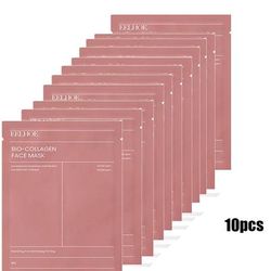 1 5 10PCs Bio Collagen Face Mask Deep Hydrating Overnight Mask For Wrinkle Reduction, Pore Shrinking & Brightening Skin 10pcs