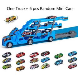 Large Deformation Transporter Truck Toy, Educational Folding Track Racing Car Model For Kids Birthday Gift blue