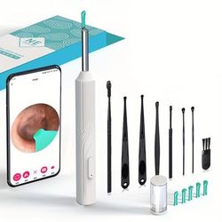Professional Ear Wax Removal Kit 1296P HD Endoscope With USB C Charging | At Home Ear Cleaning & Health Monitoring Set white