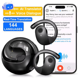 GreatWall AI Translator Earbuds Real Time Wireless Bluetooth Earphones With 144 Language Support black