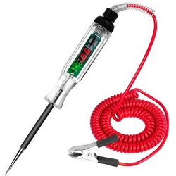 Auto Electric Measuring Pen, 6V 24V Car Diagnostic Probe, Voltage Tester, Circuit Test Pen With Light red Wire