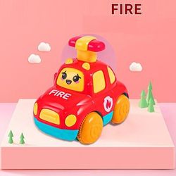 Baby Animal Car Toys, Toddler Press And Go Cars With Lights, Wind Up Pull Back Toy Cars fire Car No Light