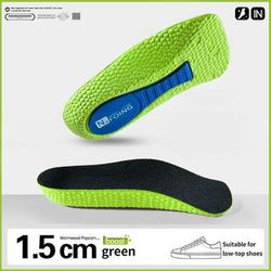 Memory Foam Height Lift Insoles With Arch Support For Men & Women 1.5cm green