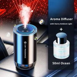 Car Aroma Diffuser With LED Starry Light And 50ml Fragrance Bottle 50ml New Ocean Set