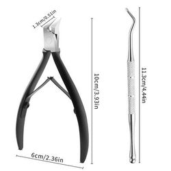 Professional Toe Nail Clipper For Ingrown Or Thick Toenails Stainless Steel Podiatrist Toenail Nipper & Trimmer black With Lifter