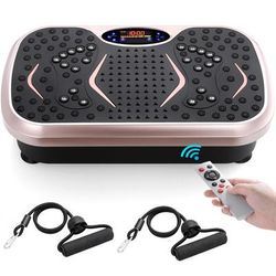Home Training Equipment: Vibration Plate Exercise Machine With Loop Bands, Whole Body Workout Fitness Platform chocolate