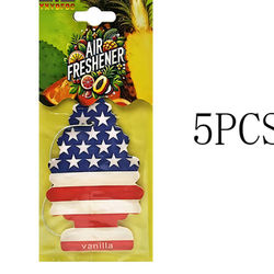 Natural Scented Car Air Freshener Hanging Perfume Fragrance Christmas Tree For Auto Interior 5pcs vanilla