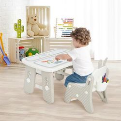 Premium Kids Table And Chair Set With Flip Top Bookshelf, Adjustable Height, Erasable & Magnetic Drawing Boards Premium Kids Table And Chair Set With Flip Top Bookshelf, Adjustable Height, Erasable & Magnetic Drawing Boards