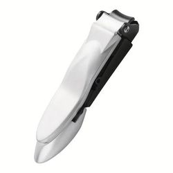 Heavy Duty Self Catching Nail Clippers With Ergonomic Grip And Built In Nail Collector For Men silver