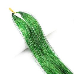 Long Sparkle Hair Tinsel Extension, Glitter Shiny Strands For Women Braiding, Headdress, Party, Hippie Hair Accessory 11 22inches 55cm