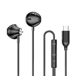 HiFi USB C Wired Earbuds With Mic In Ear Stereo Headphones For Samsung Galaxy S24 S23 S22 Ultra black Type C