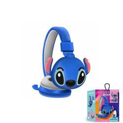 Disney Stitch Wireless Bluetooth Headphones, Foldable Stereo Headsets With Mic, Anime Cartoon Kids Gift blue