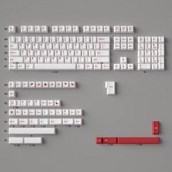 GMK Minimalist Red 140 Key Keycap Set Cherry Profile Japanese PBT Dye Sub Keycaps For MX Mechanical Keyboards red 148keys