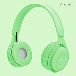 Wireless Bluetooth Headphone, Stereo Headband Gaming Headset With Mic, Cute Gift For Gamer Girl Mobile Tablet green