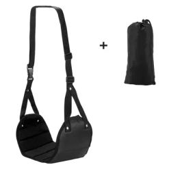 Airplane Footrest Travel Hammock, Portable Foot Hanger & Leg Support For Flights, Office, Train & Car, Comfort For Men black