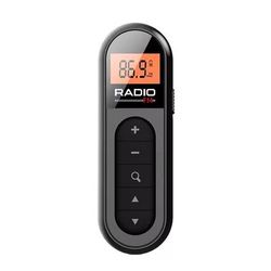 Mini Pocket FM Radio With Backlight Display And Type C Charging black