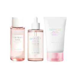 Centella Pink Salt Pore Care Cleanser, Ampoule Facial Serum Deep Cleanser For Fresh, Bright Skin Tone 3pcs