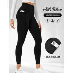 Super Soft Sports Leggings With Pockets For Women High Waisted Workout Yoga Running Push Up Gym Fitness Tight Pants Women's