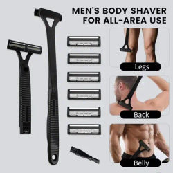 Men Triple Blade Manual Back Machine Hair Shaver Safety Long Handle Foldable Trimmer Body Leg Handle Removal Shaving Razor