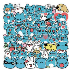 10/60PCS Cute Blue Bobo Meme Graffiti Sticker Capoo Cat Animal Cartoon Decal Notebook Phone Cup Guitar Fridge Waterproof Sticker