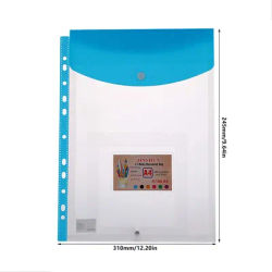 A4 Plastic Wallet Pouches with 11-Hole Expandable Binder, Snap Closure & Label Pockets - Perfect for Home Office