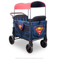 WonderFold W4 Luxe Pro (4 Seater) Stroller Wagon - Superman